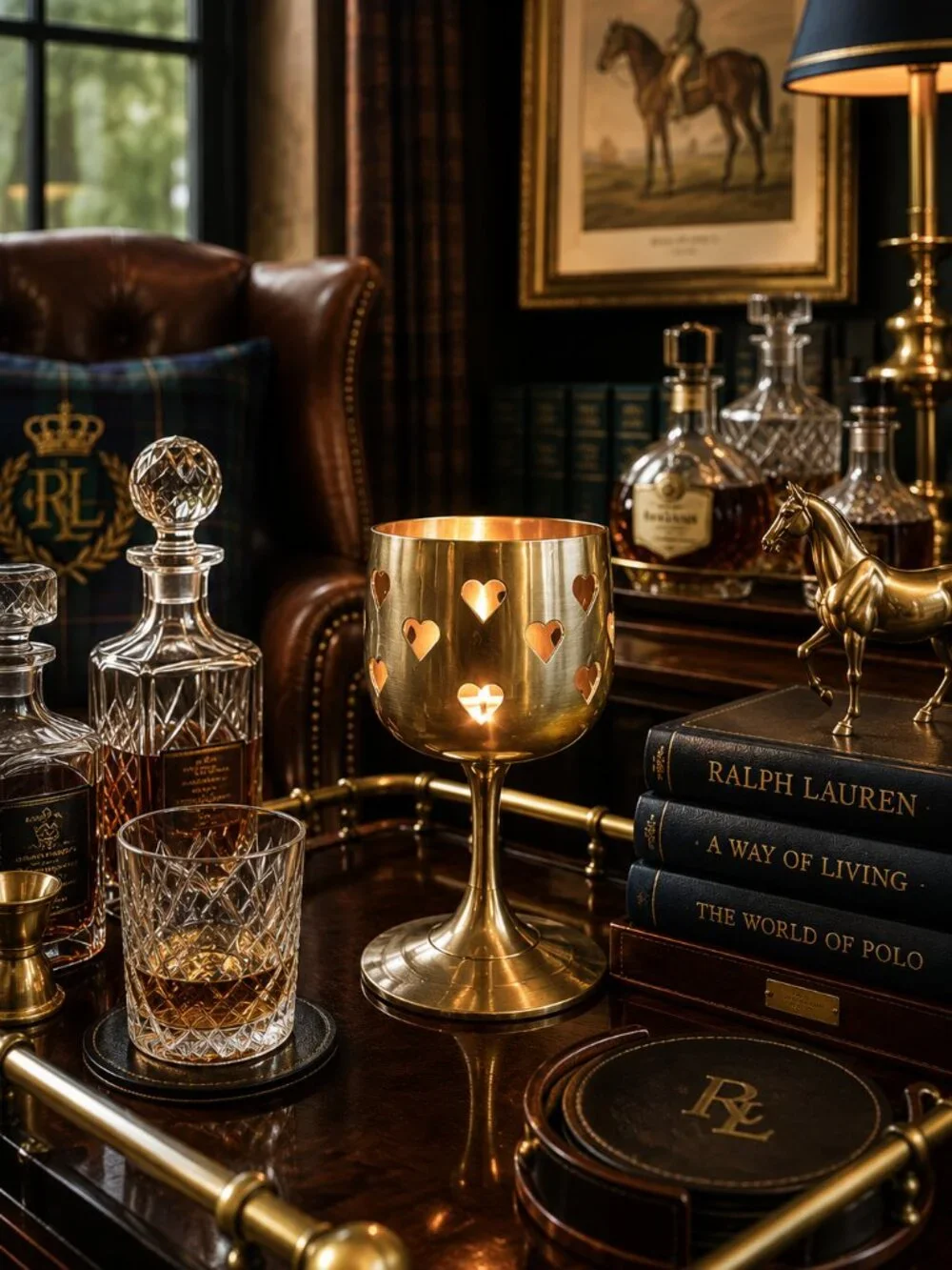 Vintage Hosley Solid Brass Goblet Candle Holder